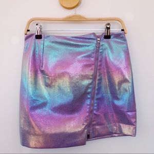 Holographic mini skirt